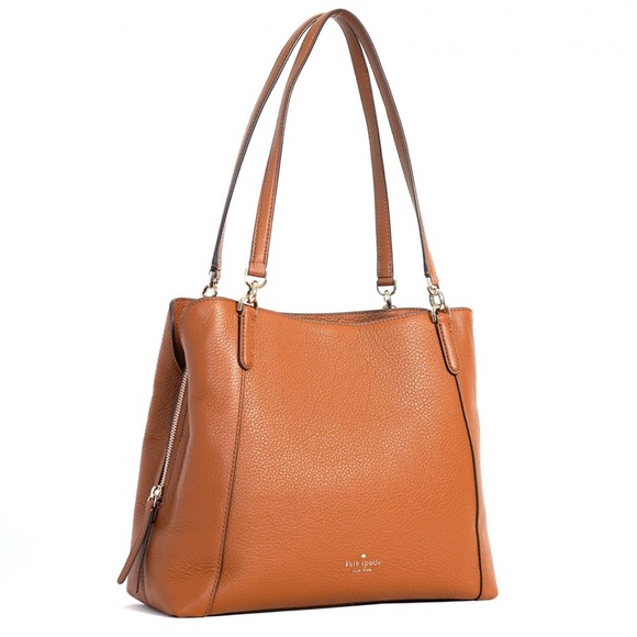 Kate Spade Tan Shoulder Bag with Trapezoidal Design - Picture 1 of 7